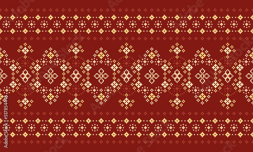 Cross Stitch. Pixel Pattern. Ethnic Patterns. Abstract art. Design for carpet, wallpaper, clothing, textile, pillow, curtain, bedsheet, table runners. Mehndi. Rushnyk. Earth tone. Vintage. Vector.