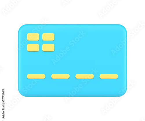 Banking transaction blue credit card online shopping payment business e money 3d icon vector