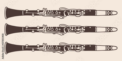 Vintage hand drawn three cl...