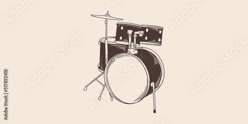 Vintage hand drawn drum set...