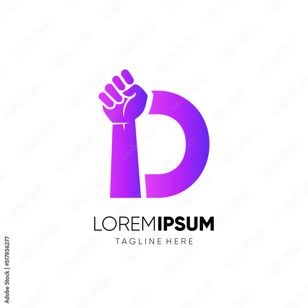 Fototapeta premium Letter D Punch Logo Design Vector Icon Graphic Emblem Illustration