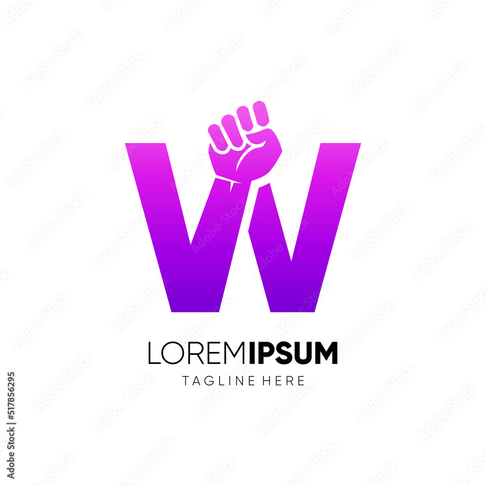 Fototapeta premium Letter W Punch Logo Design Vector Icon Graphic Emblem Illustration