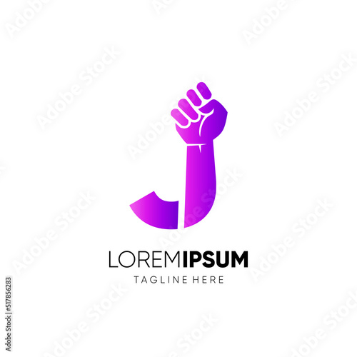 Letter J Punch Logo Design Vector Icon Graphic Emblem Illustration
