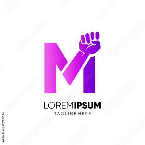 Letter M Punch Logo Design Vector Icon Graphic Emblem Illustration