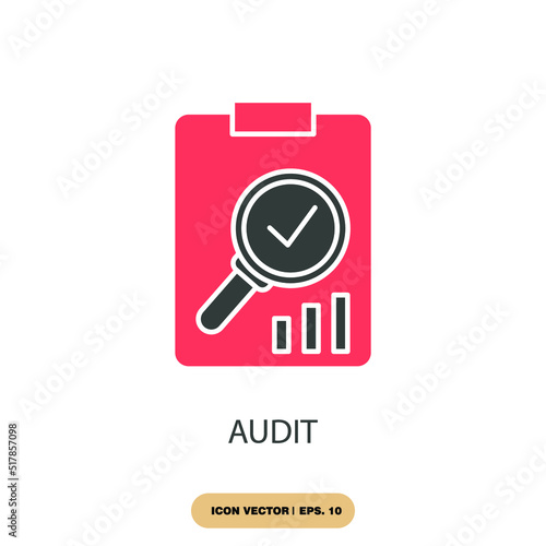 audit icons  symbol vector elements for infographic web