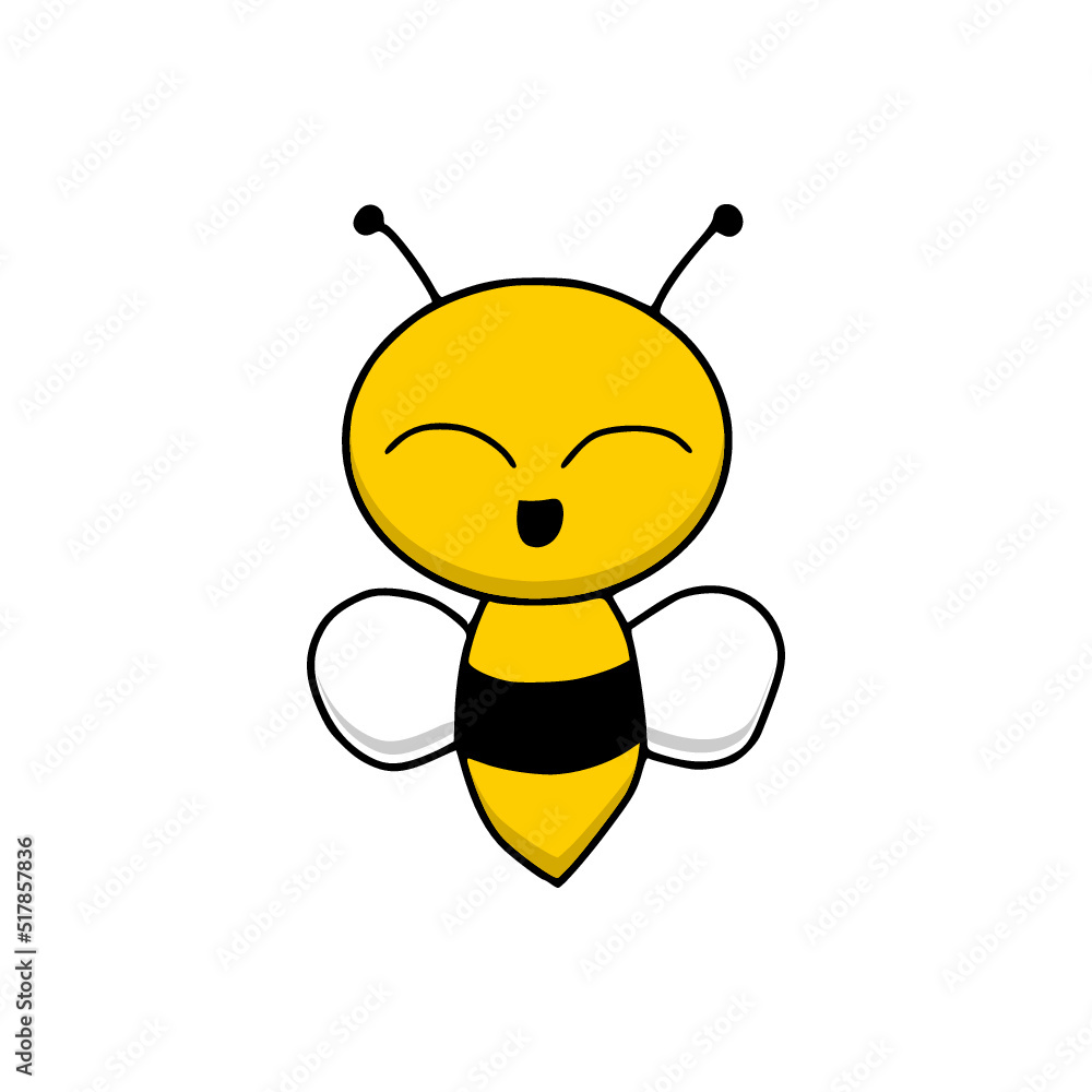 Cartoon bee icon isolated on white background Cartoon bee icon isolated on white background