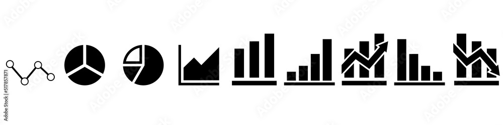 Graphic vector icon set. Analysis illustration sign collection. Business symbol or logo. Graphic vector icon set. Analysis illustration sign collection. Business symbol or logo.