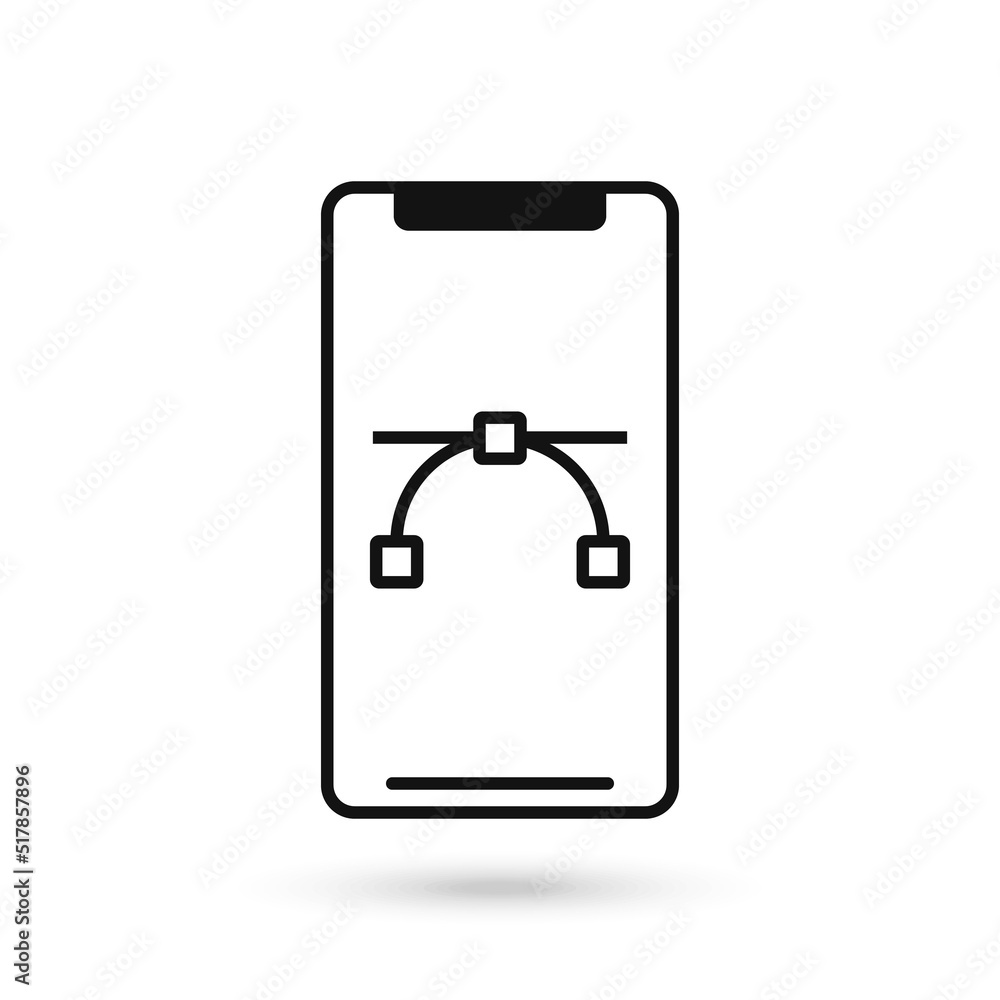 Mobile phone flat design with vector sign. Mobile phone flat design with vector sign.