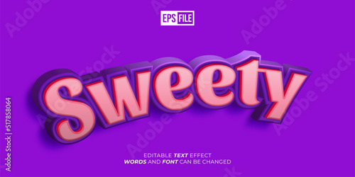 Sweety text 3d style editable text effect