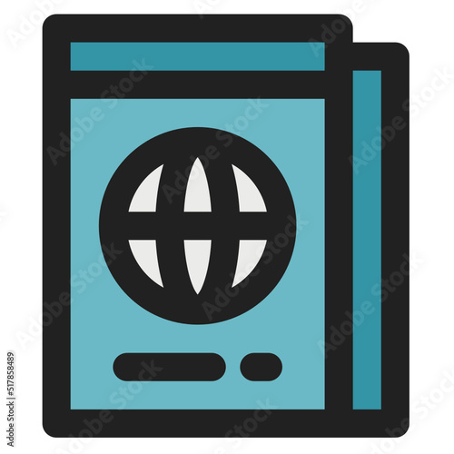 Pasport icon outline color