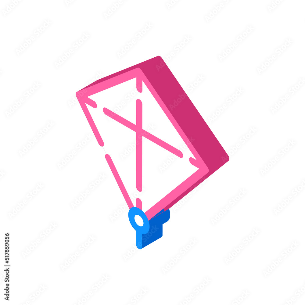 flying kite isometric icon vector. flying kite sign. isolated symbol illustration flying kite isometric icon vector. flying kite sign. isolated symbol illustration