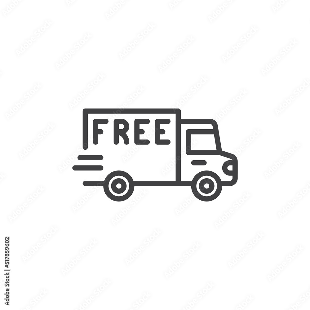 Free shipping service line icon