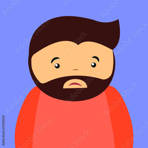 upset man with dark beard