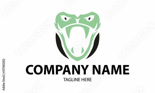 Negative Green Snake Logo Design