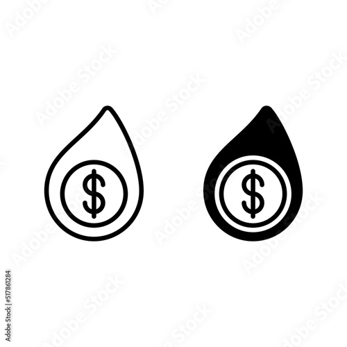 liquidity icon with outline and solid line style. Suitable for website design, logo, app and ui.