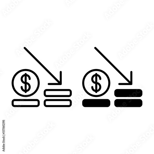 losses icon with outline and solid line style. Suitable for website design, logo, app and ui.