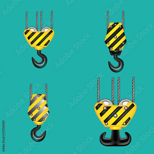 industrial hook - construction crane hook set