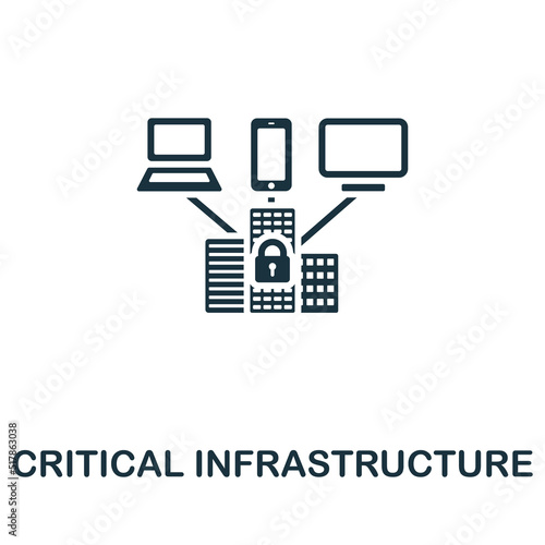 Critical Infrastructure icon. Monochrome simple Cybercrime icon for templates, web design and infographics