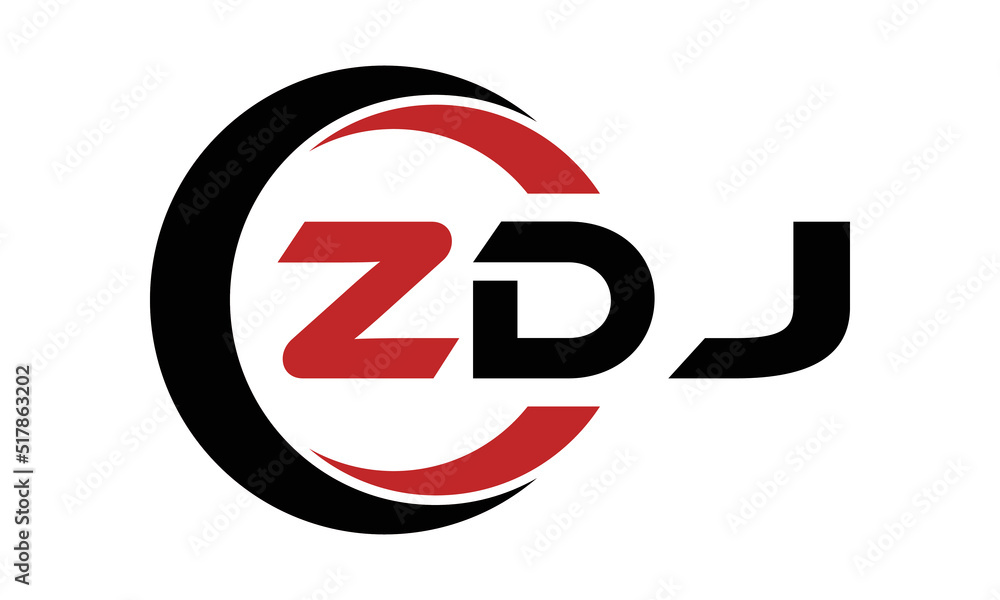 ZDJ swoosh three letter logo design vector template | monogram logo | abstract logo | wordmark logo | letter mark logo | business logo | brand logo | flat logo | minimalist logo | text | word | symbol - obrazy, fototapety, plakaty 