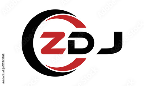 ZDJ swoosh three letter logo design vector template | monogram logo | abstract logo | wordmark logo | letter mark logo | business logo | brand logo | flat logo | minimalist logo | text | word | symbol