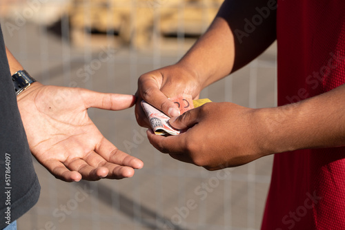 money exchanging hands