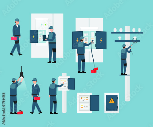 Man fixing the electric devices