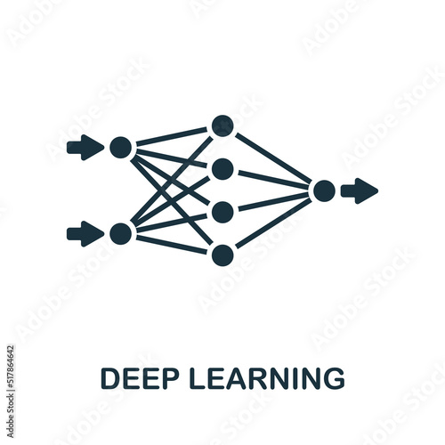 Deep Learning icon. Monochrome simple line Data Science icon for templates, web design and infographics