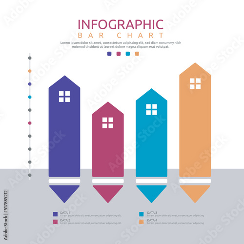 Real Estate Bar Graphic Chart Statistic Data Infographic Template