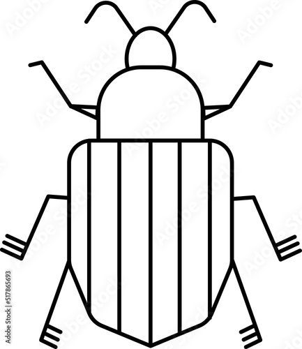 Flat Insect bug vector set. Vector Set of black outline bugs. Vector black and white icons of different insects