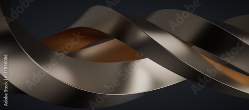 Wallpaper Mural Metallic curve geometry background, 3d rendering. Torontodigital.ca