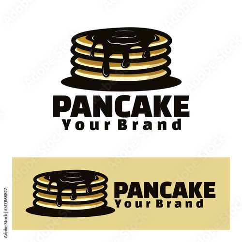 pancakes with chocolate art illustration