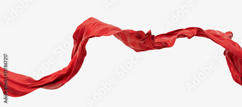 Flowing red wave cloth, 3d rendering.