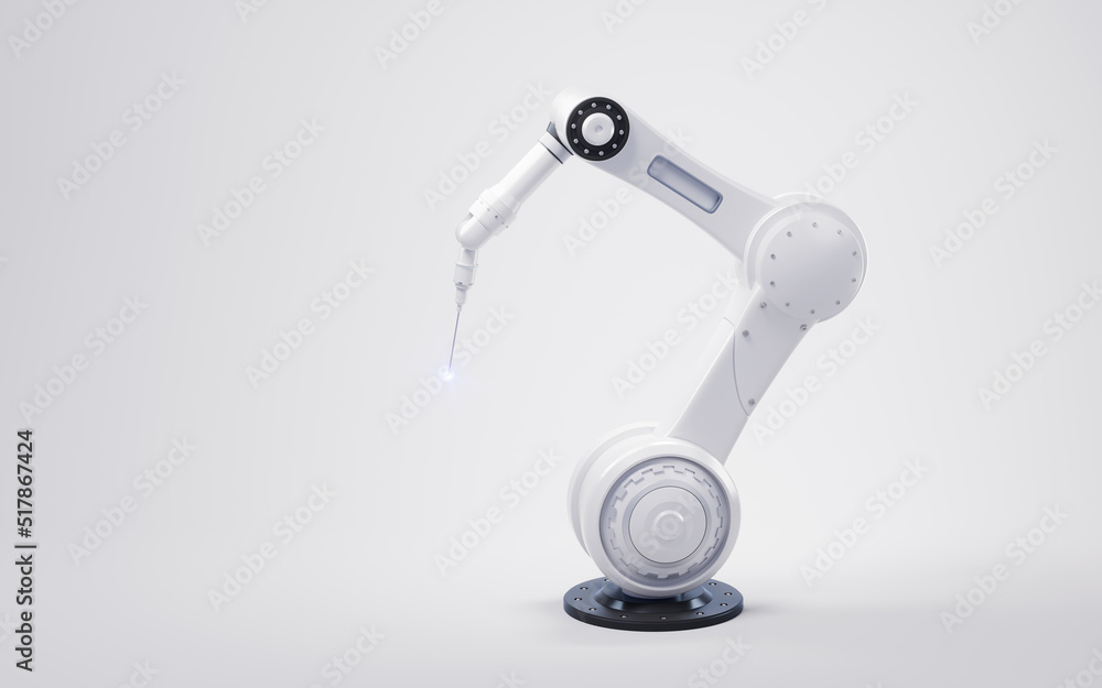 Mechanical arm with white background, 3d rendering. Mechanical arm with white background, 3d rendering.