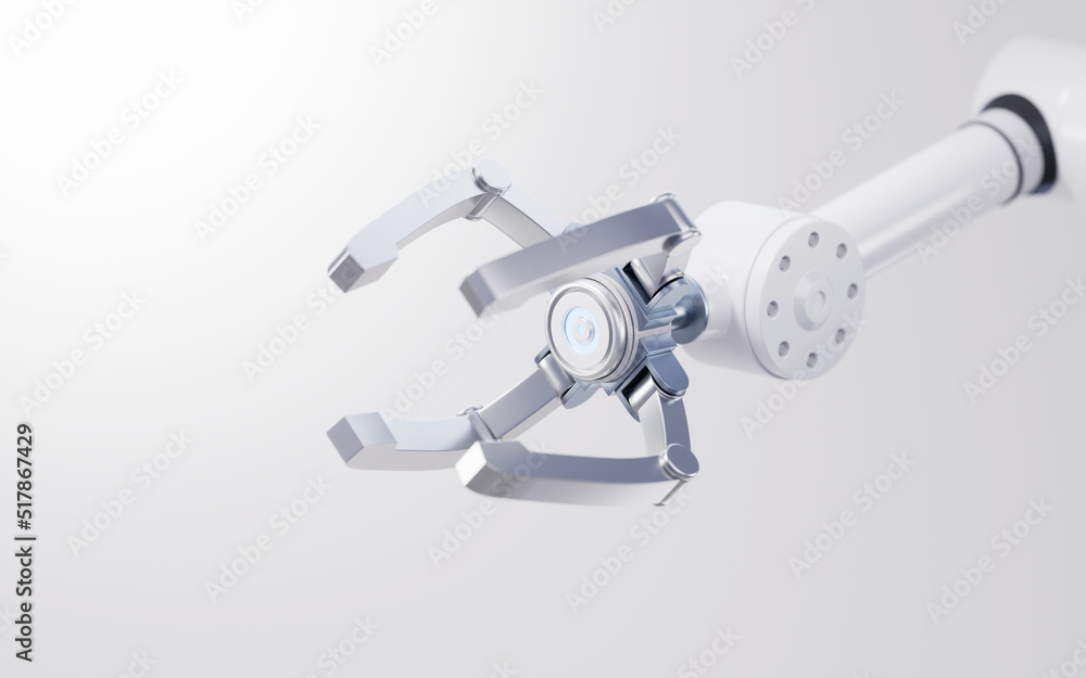 Mechanical arm with white background, 3d rendering. Mechanical arm with white background, 3d rendering.