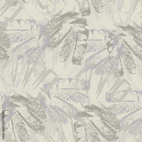 Abstract painterly graffiti spray paint style leaves seamless vector pattern background. Neutral texture backdrop with overlapping layered outline foliage. Lino print effect botanical all over print