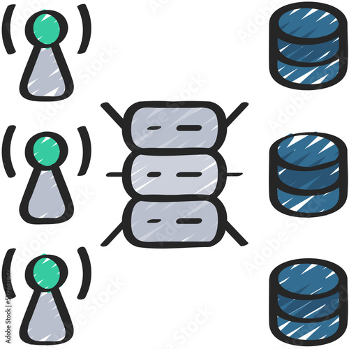 Mobile Server To Database Icon