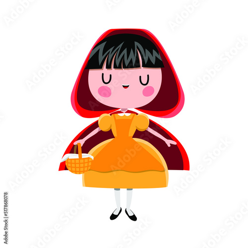 Red Riding Hoot on the white background