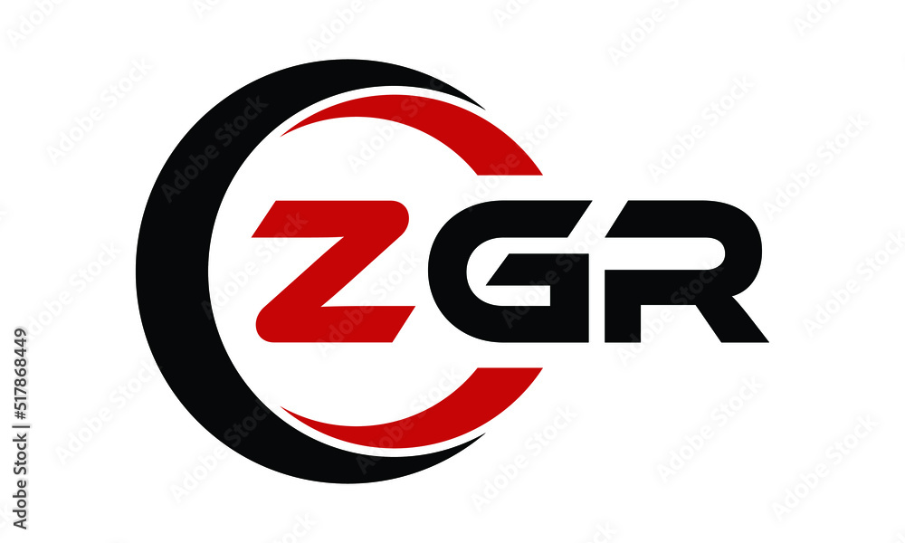 ZGR swoosh three letter logo design vector template | monogram logo ...