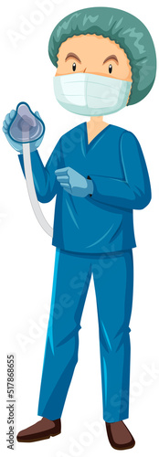 Nurse anaesthetist cartoon character