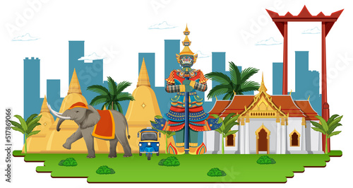 Bangkok Thailand With Landmarks