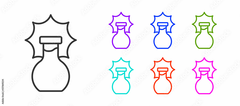 Black line Chemical experiment, explosion in the flask icon isolated on white background. Chemical explosion in a test tube. Set icons colorful. Vector Black line Chemical experiment, explosion in the flask icon isolated on white background. Chemical explosion in a test tube. Set icons colorful. Vector