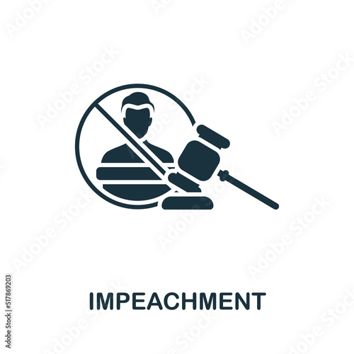 Impeachment icon. Monochrome simple line Economic Crisis icon for templates, web design and infographics