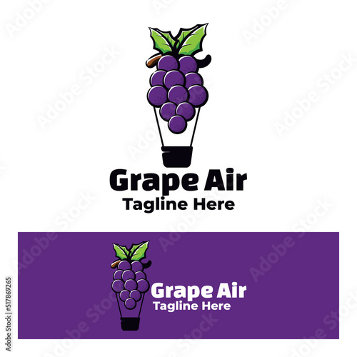 Cute grape air art illustration