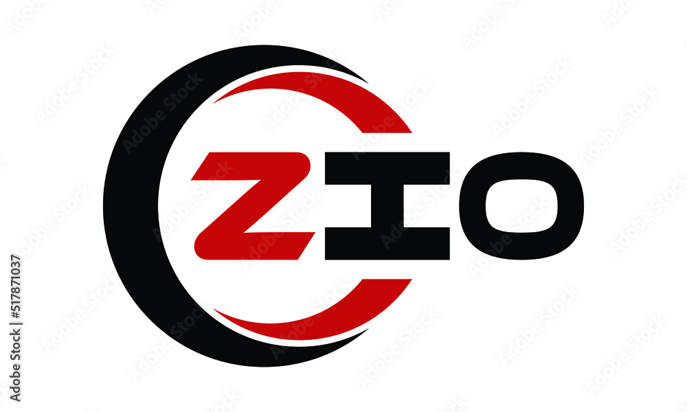 ZIO swoosh three letter logo design vector template | monogram logo | abstract logo | wordmark logo | letter mark logo | business logo | brand logo | flat logo | minimalist logo | text | word | symbol - obrazy, fototapety, plakaty 