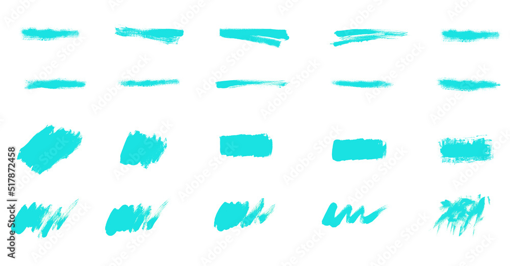 Blau hellblau türkise Farbstreifen gemalt mit Pinsel oder Stift als Hintergrund