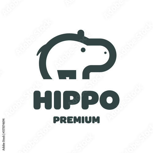 Hippo Cute Logo