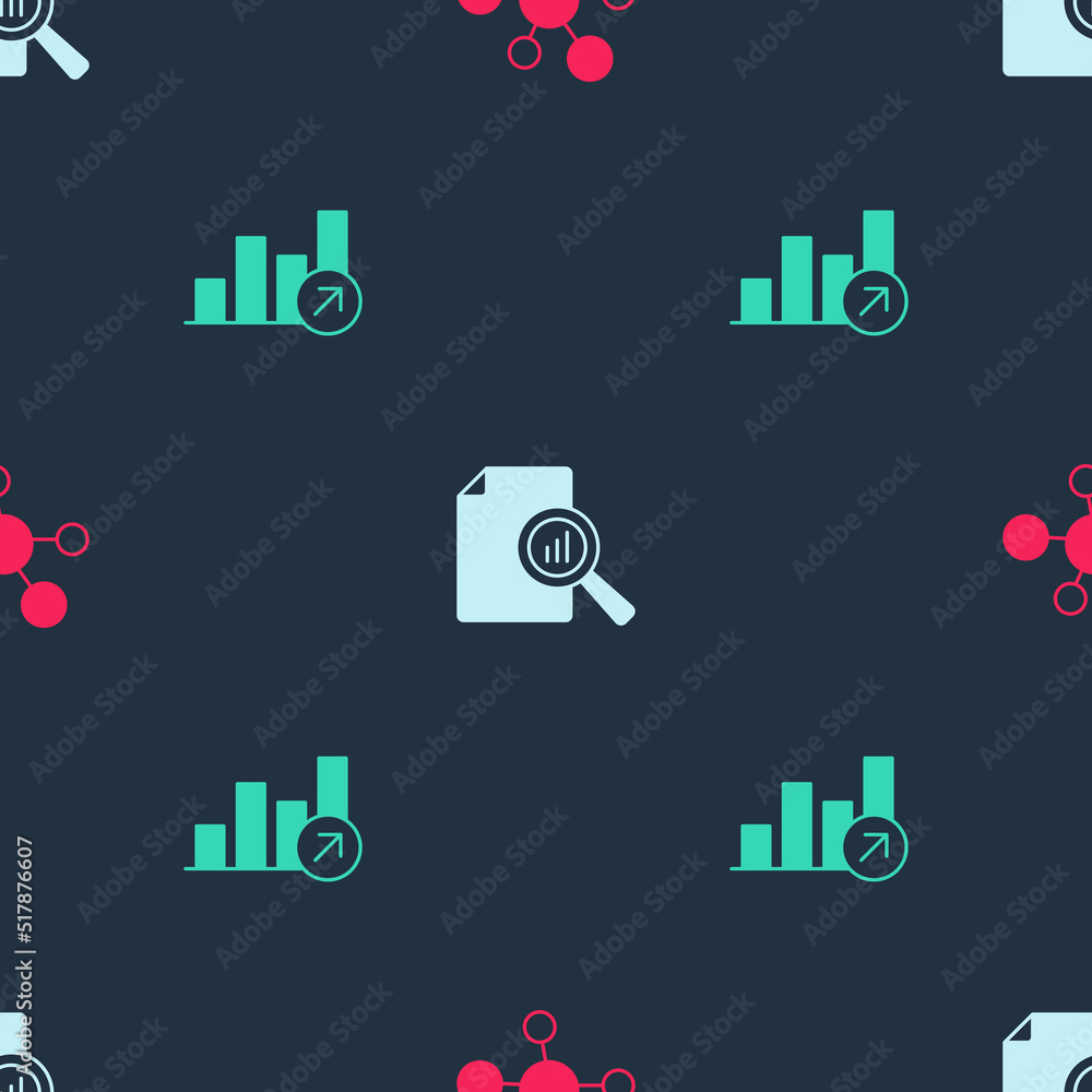 Set Mind map infographic, Document with chart and Financial growth on seamless pattern. Vector Set Mind map infographic, Document with chart and Financial growth on seamless pattern. Vector