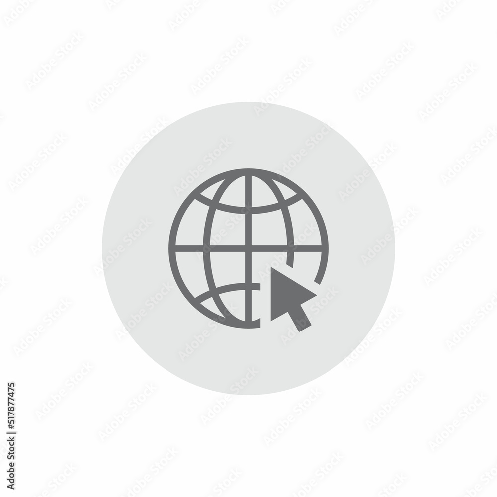 Website, globe, web icon vector isolated on circle background Website, globe, web icon vector isolated on circle background
