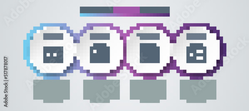 Set line Ampere meter, multimeter, Buzzer in electronic circuit, Power button and Switch. Business infographic template. Vector