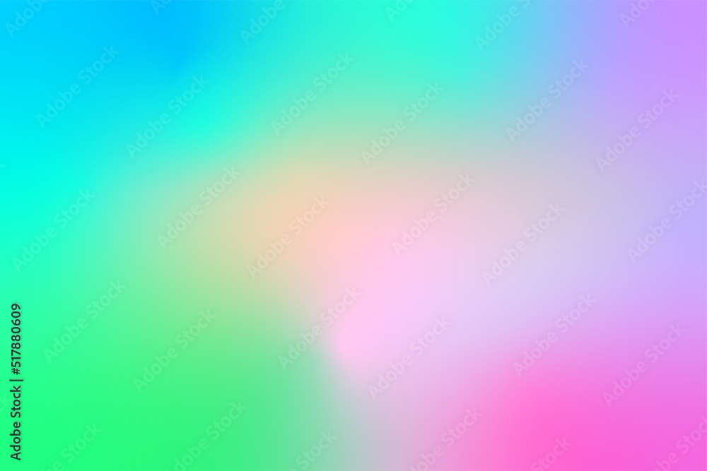 Abstract gradient with pastel colors, pink, yellow, purple, blue,  green, soft colorful background. Modern, contemporary gradient, blur background, for mobile, web.